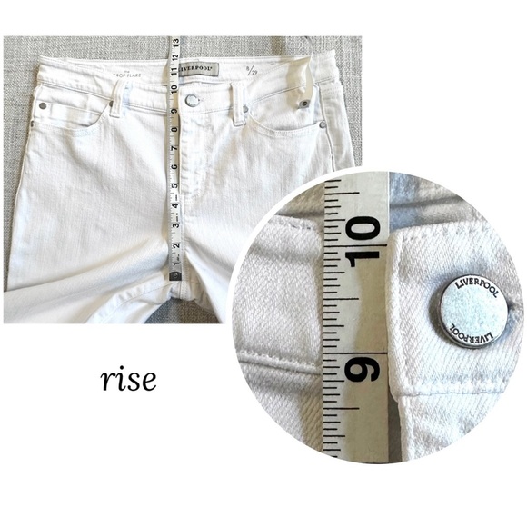 LIVERPOOL Crop Flare Hannah Jeans Embroidered Eyelet Raw Hem Pants Stretch 8 29 - Picture 14 of 16